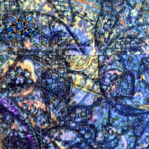 Vintage Canvasbacks Velvet Tapestry Blazer 4 USA Made Baroque Rhinestone Jacket - Picture 9 of 15